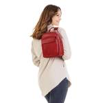 Cityrucksack von cluty, in der Farbe Rot, aus Leder, andere Perspektive, Vorschaubild