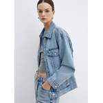 Jeansjacke von MANGO, in der Farbe Blau, aus Baumwolle, andere Perspektive, Vorschaubild