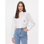 Klassische Bluse von Calvin Klein Jeans, in der Farbe Weiss, aus Baumwolle, Vorschaubild