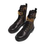 Bikerboot von Fendi, in der Farbe Schwarz, aus Textil, andere Perspektive, Vorschaubild