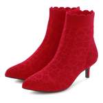 High Heel Stiefelette von Lascana, in der Farbe Rot, aus Textil, andere Perspektive, Vorschaubild