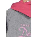 Kapuzenpullover von Pussy Deluxe, in der Farbe Grau, aus Baumwolle, andere Perspektive, Vorschaubild