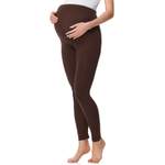 Umstandsleggings von Be Mammy, in der Farbe Braun, andere Perspektive, Vorschaubild