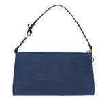 Clutch von Louis Vuitton Vintage, in der Farbe Blau, aus Leder, andere Perspektive, Vorschaubild