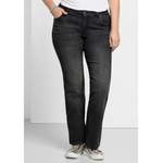 Bootcut-Jeans von Sheego, in der Farbe Schwarz, aus Polyester, andere Perspektive, Vorschaubild