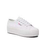 Plateau Sneaker von Superga, in der Farbe Weiss, aus Stoff, andere Perspektive, Vorschaubild