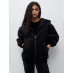 Sweatjacke von Pull&Bear, in der Farbe Schwarz, aus Polyester, andere Perspektive, Vorschaubild