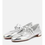 Klassische Ballerina von Christian Louboutin, in der Farbe Silber, andere Perspektive, Vorschaubild