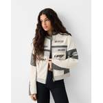 Bershka Racing-Kunstlederjacke der Marke Bershka