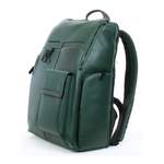 Laptoprucksack von Piquadro, in der Farbe Grün, aus Leder, andere Perspektive, Vorschaubild