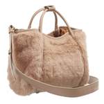 Henkeltasche von Max Mara, in der Farbe Beige, aus Kamelhaar, andere Perspektive, Vorschaubild