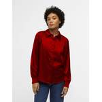 Klassische Bluse von Object, in der Farbe Rot, aus Polyester, andere Perspektive, Vorschaubild