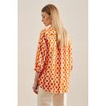 Klassische Bluse von seidensticker, in der Farbe Orange, aus Leinen, andere Perspektive, Vorschaubild