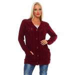 Strickjacke von Mississhop, in der Farbe Rot, andere Perspektive, Vorschaubild