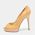 Klassische Pump von Jimmy Choo Pre-owned, in der Farbe Beige, andere Perspektive, Vorschaubild