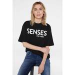 Rundhalsshirt von SENSES.THE LABEL, in der Farbe Schwarz, andere Perspektive, Vorschaubild