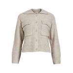 Strickjacke von Object, in der Farbe Beige, aus Polyester, andere Perspektive, Vorschaubild