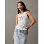 T-Shirt von Calvin Klein Jeans, in der Farbe Weiss, aus Baumwolle, andere Perspektive, Vorschaubild