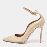 Klassische Pump von Aquazzura Pre-owned, in der Farbe Beige, andere Perspektive, Vorschaubild