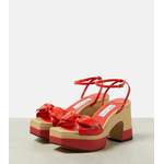 Plateausandale von Jimmy Choo, in der Farbe Rot, andere Perspektive, Vorschaubild