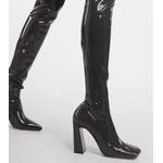 Overknee-Stiefel von Amina Muaddi, in der Farbe Grau, aus Latex, andere Perspektive, Vorschaubild