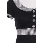 Klassische Bluse von pinup couture, in der Farbe Schwarz, aus Baumwolle, andere Perspektive, Vorschaubild