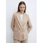 Blazer von Mango, in der Farbe Beige, aus Baumwolle, andere Perspektive, Vorschaubild