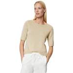 Kurzarmpullover von Marc O'Polo, in der Farbe Beige, aus Baumwolle, andere Perspektive, Vorschaubild