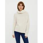 Rollkragenpullover von Vero Moda, in der Farbe Beige, aus Polyester, andere Perspektive, Vorschaubild