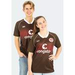 Fußballtrikot von St. Pauli, in der Farbe Braun, aus Polyester, andere Perspektive, Vorschaubild