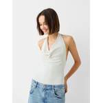 Shirtbody von Bershka, in der Farbe Beige, aus Polyester, andere Perspektive, Vorschaubild