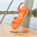 Plateausandale von marco tozzi, in der Farbe Orange, aus Textil, andere Perspektive, Vorschaubild