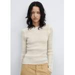 Rundhalspullover von Mango, in der Farbe Beige, aus Polyester, andere Perspektive, Vorschaubild