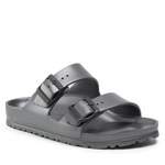 Pantolette von Birkenstock, in der Farbe Grau, aus Leder, andere Perspektive, Vorschaubild