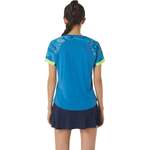 T-Shirt von ASICS, in der Farbe Blau, aus Polyester, andere Perspektive, Vorschaubild