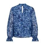 Klassische Bluse von Vila, in der Farbe Blau, aus Polyester, andere Perspektive, Vorschaubild