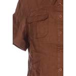 Klassische Bluse von VIA APPIA DUE, in der Farbe Braun, aus Leinen, andere Perspektive, Vorschaubild