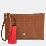 Clutch von Carolina Herrera Pre-owned, in der Farbe Braun, andere Perspektive, Vorschaubild