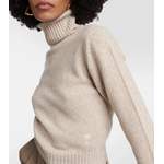 Rollkragenpullover von Ami Paris, in der Farbe Beige, aus Cashmere, andere Perspektive, Vorschaubild