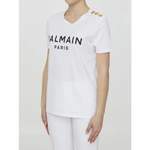 T-Shirt von Balmain, in der Farbe Weiss, aus Baumwolle, andere Perspektive, Vorschaubild