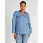 Bluse von Vero Moda Curve, in der Farbe Blau, aus Lyocell, andere Perspektive, Vorschaubild