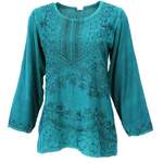 Longbluse von Guru-Shop, in der Farbe Blau, andere Perspektive, Vorschaubild