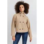 Kurzjacke von Ichi, in der Farbe Beige, aus Polyester, andere Perspektive, Vorschaubild