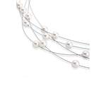 Perlenkette von Elli, in der Farbe Weiss, aus Edelstahl, andere Perspektive, Vorschaubild
