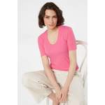 Rundhalsshirt von SENSES.THE LABEL, in der Farbe Rosa, andere Perspektive, Vorschaubild