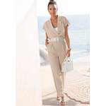 Jumpsuit von Lascana, in der Farbe Beige, aus Polyester, andere Perspektive, Vorschaubild