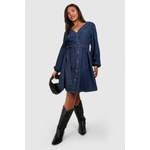 Plus Denim-Skaterkleid der Marke boohoo