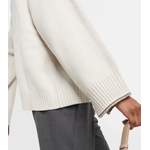 Rollkragenpullover von BRUNELLO CUCINELLI, in der Farbe Weiss, aus Cashmere, andere Perspektive, Vorschaubild