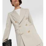 Blazer von Max Mara, in der Farbe Beige, aus Schurwolle, andere Perspektive, Vorschaubild