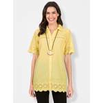 Klassische Bluse von Inspirationen, in der Farbe Gelb, aus Baumwolle, andere Perspektive, Vorschaubild